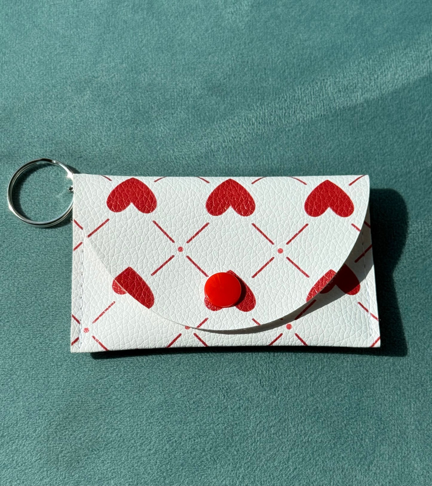Heart Grid Keychain Wallet