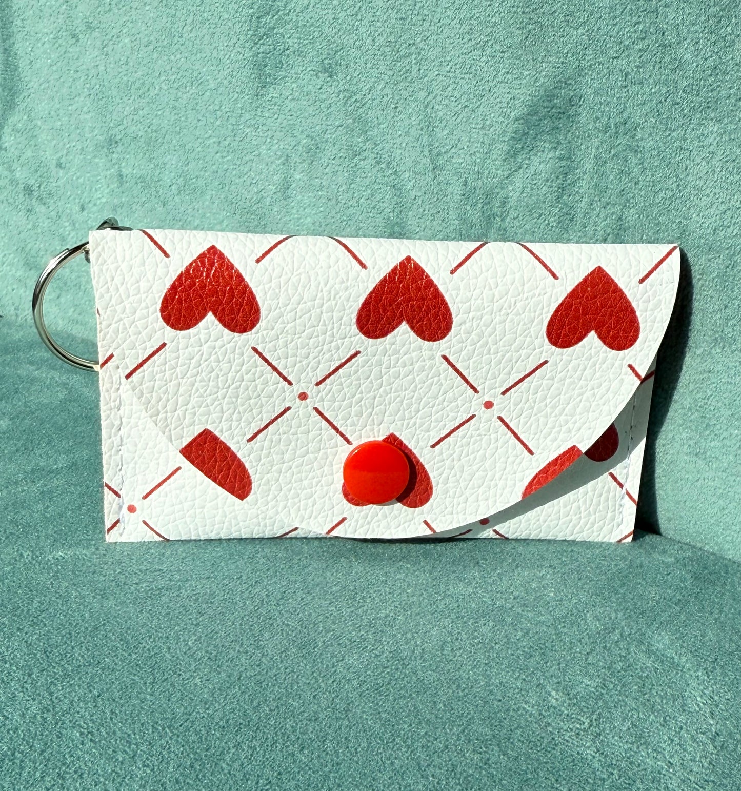 Heart Grid Keychain Wallet