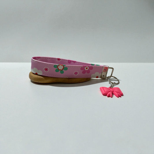 Pink Flowers Wristlet