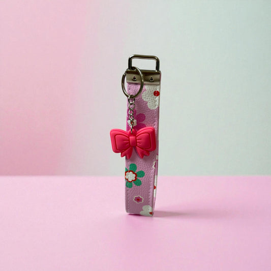 Pink Flowers Wristlet