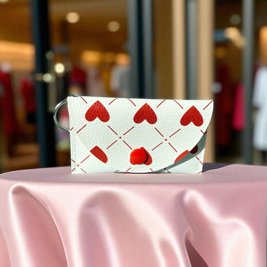 Heart Grid Keychain Wallet