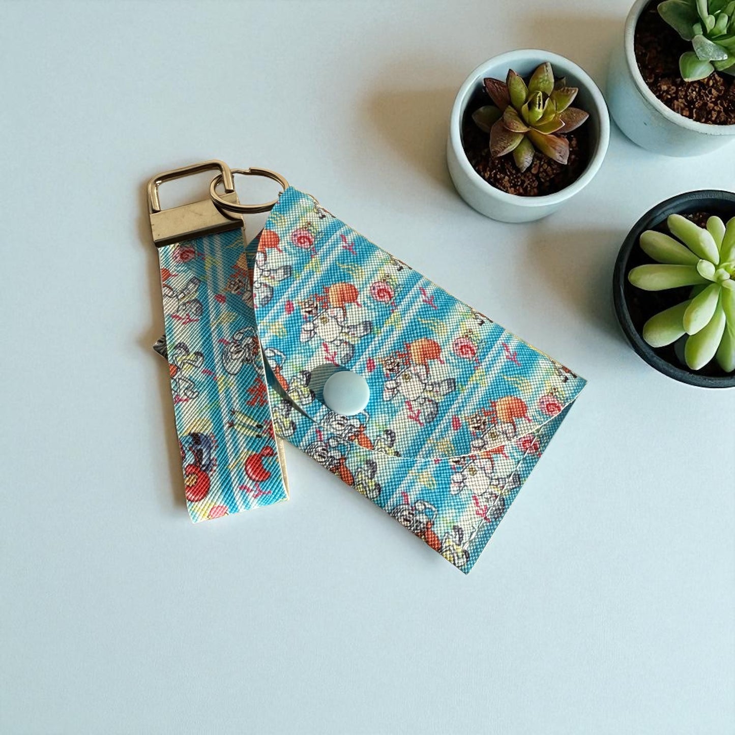 Sandy Cheeks Keychain Wallet & Wristlet Set