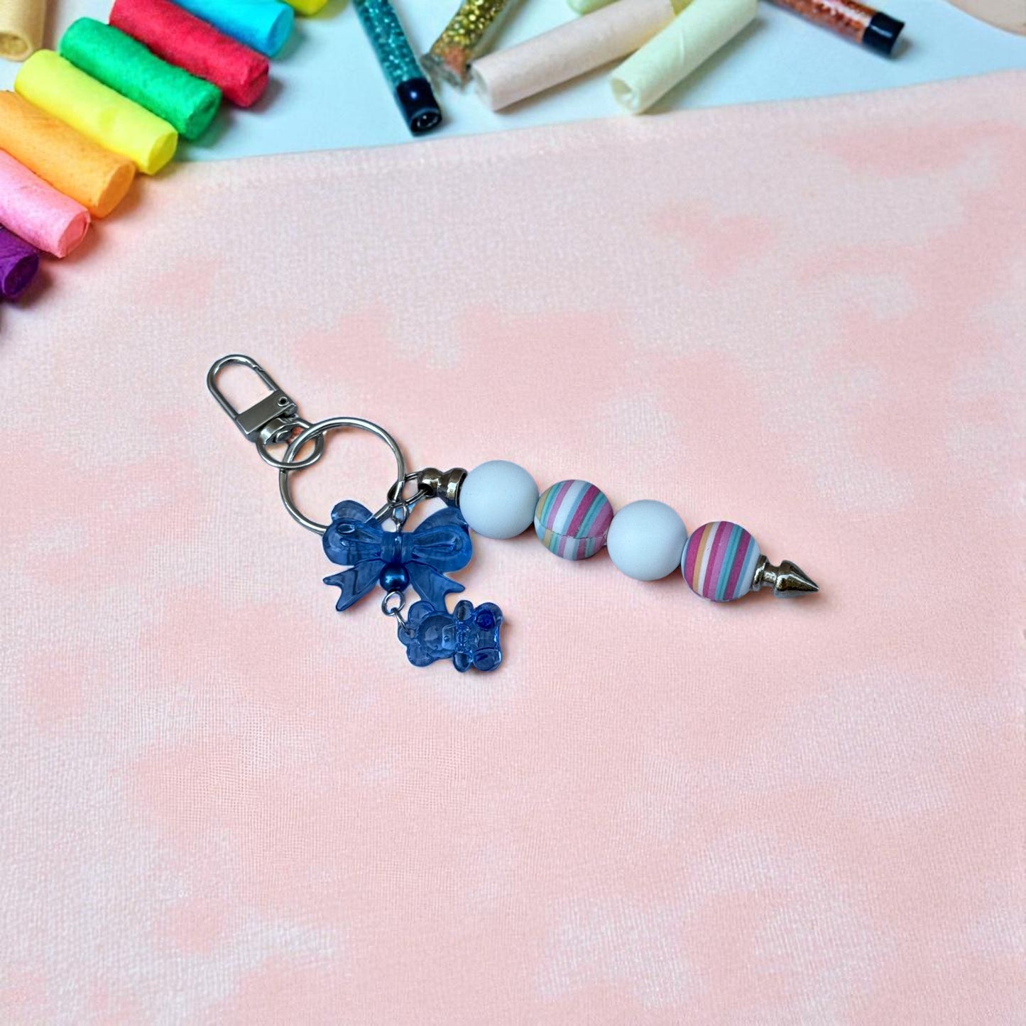 Blueberry Bloom Silicone Keychain