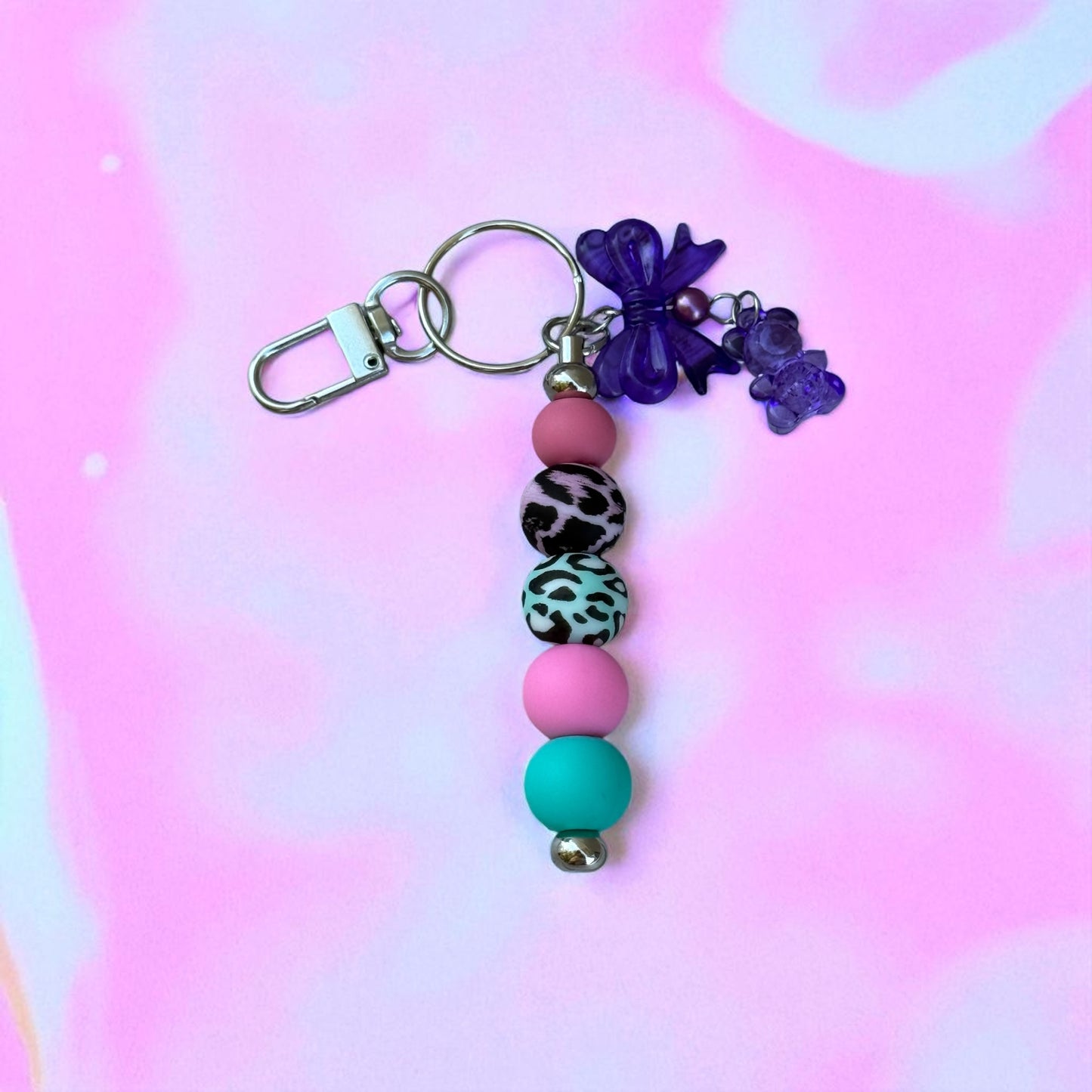 Twilight Taffy Silicon Beaded Keychain